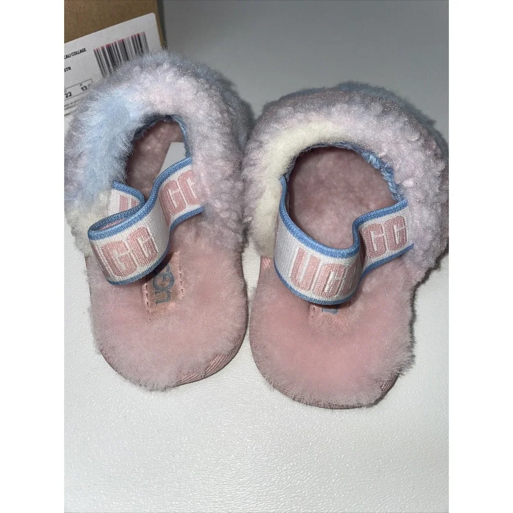 Girl's Slippers UGG Kids Fluff Yeah Slide Cali Collage (Toddler/Little Kid) Sz 6